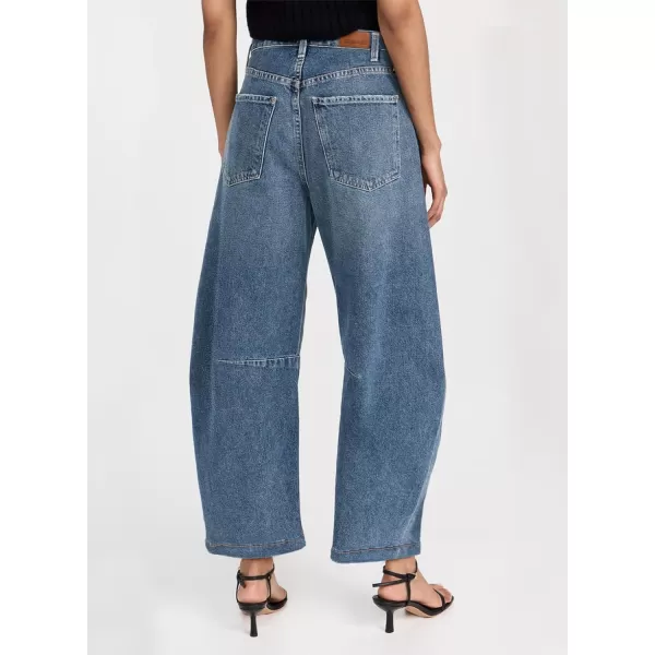 Sidefeel Women's Barrel Jeans Wide Leg Vintage Mid Rise Y2k Baggy Boyfriend Ankle Denim Pants