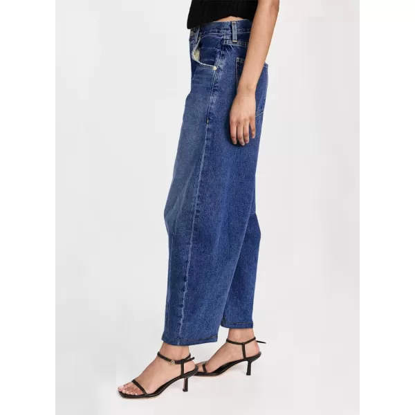 Sidefeel Women's Barrel Jeans Wide Leg Vintage Mid Rise Y2k Baggy Boyfriend Ankle Denim Pants