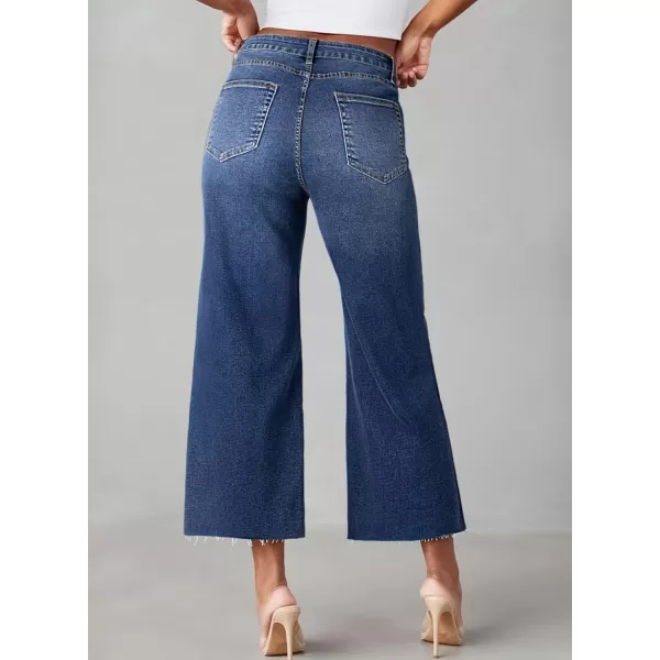 Sidefeel Womens Capri Jeans High Waisted Cropped Jeans Stretchy Straight Wide Leg Denim Pants Fall Fashion Outfits