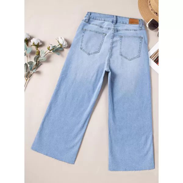 Sidefeel Womens Capri Jeans High Waisted Cropped Jeans Stretchy Straight Wide Leg Denim Pants Fall Fashion Outfits
