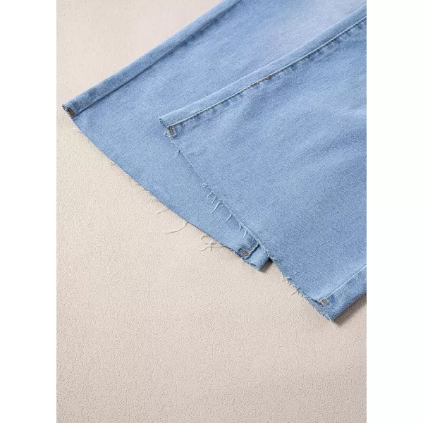 Sidefeel Womens Capri Jeans High Waisted Cropped Jeans Stretchy Straight Wide Leg Denim Pants Fall Fashion Outfits