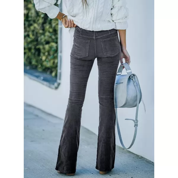 Sidefeel Women's Corduroy Flare Pants Elastic Waist Bell Bottom Trousers 2024 Women Fashions
