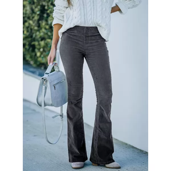 Sidefeel Women's Corduroy Flare Pants Elastic Waist Bell Bottom Trousers 2024 Women Fashions