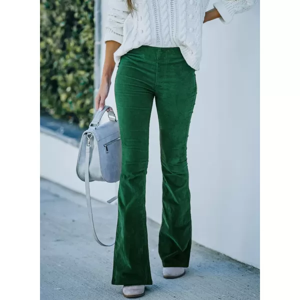 Sidefeel Women's Corduroy Flare Pants Elastic Waist Bell Bottom Trousers 2024 Women Fashions