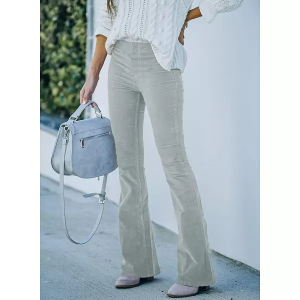 Sidefeel Women's Corduroy Flare Pants Elastic Waist Bell Bottom Trousers 2024 Women Fashions