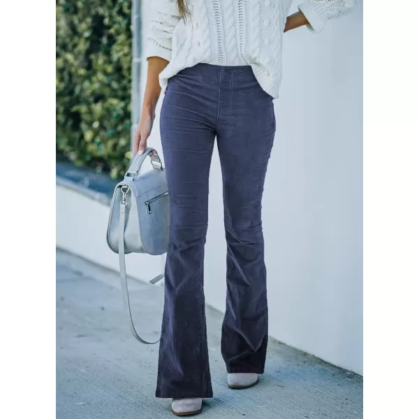 Sidefeel Women's Corduroy Flare Pants Elastic Waist Bell Bottom Trousers 2024 Women Fashions