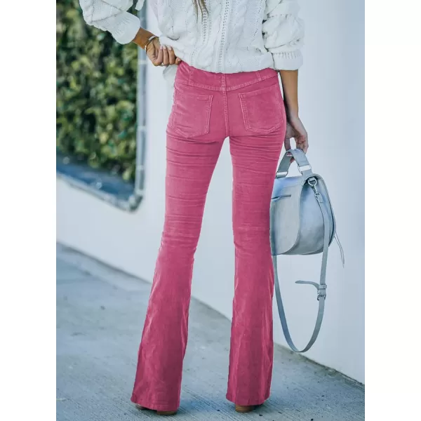 Sidefeel Women's Corduroy Flare Pants Elastic Waist Bell Bottom Trousers 2024 Women Fashions