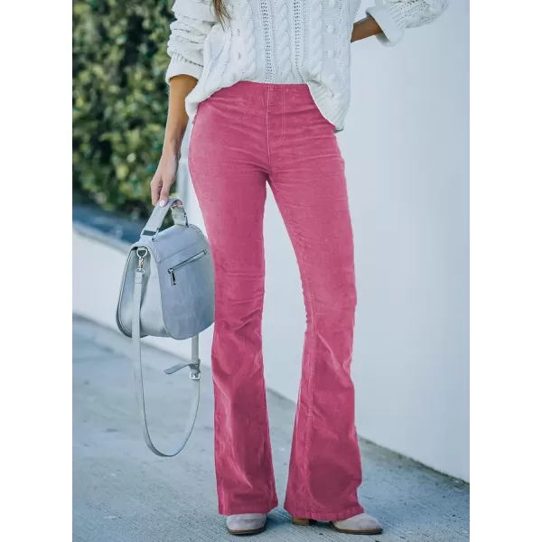 Sidefeel Women's Corduroy Flare Pants Elastic Waist Bell Bottom Trousers 2024 Women Fashions