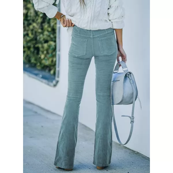 Sidefeel Women's Corduroy Flare Pants Elastic Waist Bell Bottom Trousers 2024 Women Fashions