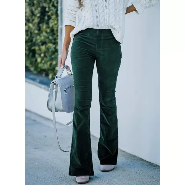 Sidefeel Women's Corduroy Flare Pants Elastic Waist Bell Bottom Trousers 2024 Women Fashions