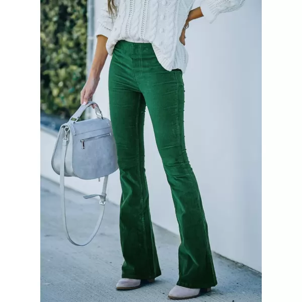 Sidefeel Women's Corduroy Flare Pants Elastic Waist Bell Bottom Trousers 2024 Women Fashions