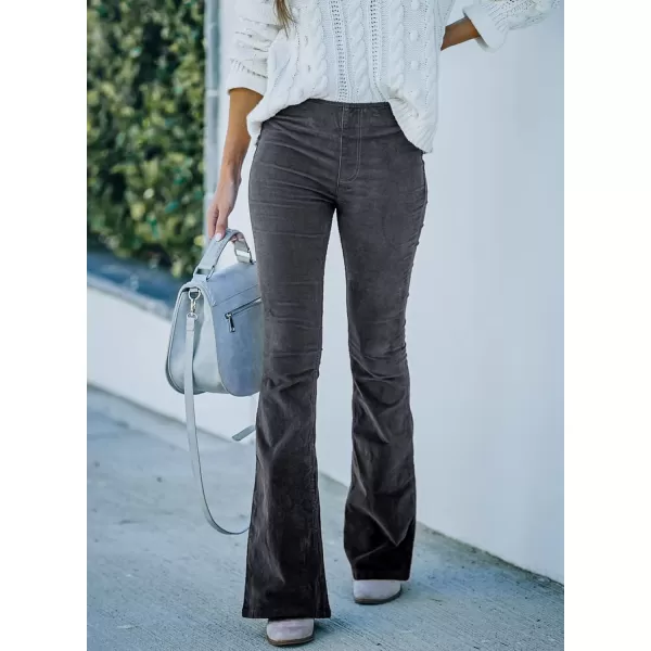 Sidefeel Women's Corduroy Flare Pants Elastic Waist Bell Bottom Trousers 2024 Women Fashions