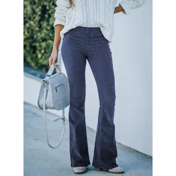 Sidefeel Women's Corduroy Flare Pants Elastic Waist Bell Bottom Trousers 2024 Women Fashions