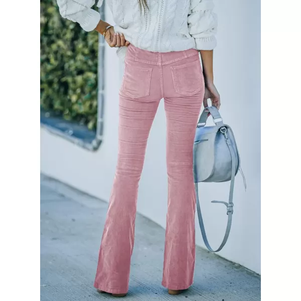 Sidefeel Women's Corduroy Flare Pants Elastic Waist Bell Bottom Trousers 2024 Women Fashions