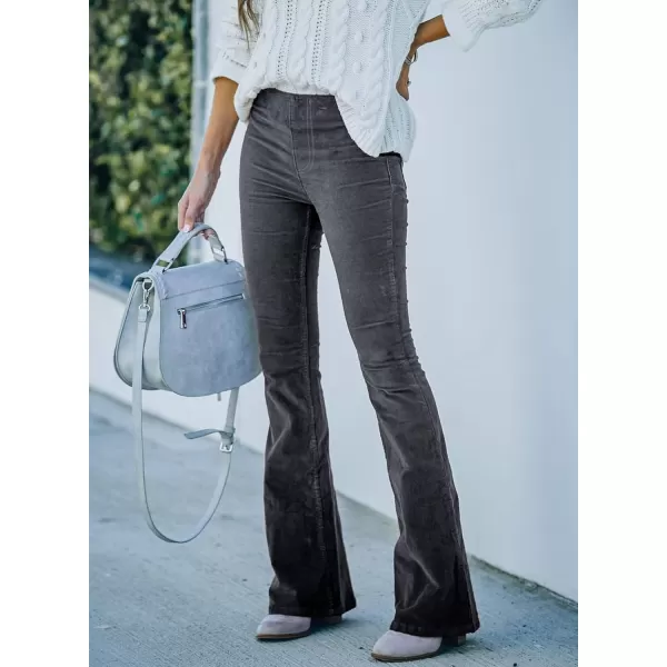 Sidefeel Women's Corduroy Flare Pants Elastic Waist Bell Bottom Trousers 2024 Women Fashions