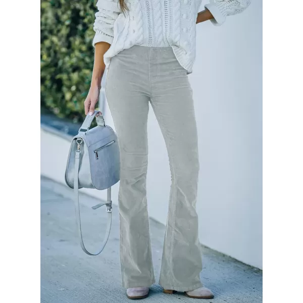 Sidefeel Women's Corduroy Flare Pants Elastic Waist Bell Bottom Trousers 2024 Women Fashions
