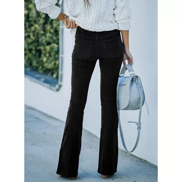 Sidefeel Women's Corduroy Flare Pants Elastic Waist Bell Bottom Trousers 2024 Women Fashions