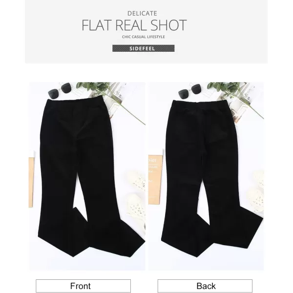 Sidefeel Women's Corduroy Flare Pants Elastic Waist Bell Bottom Trousers 2024 Women Fashions