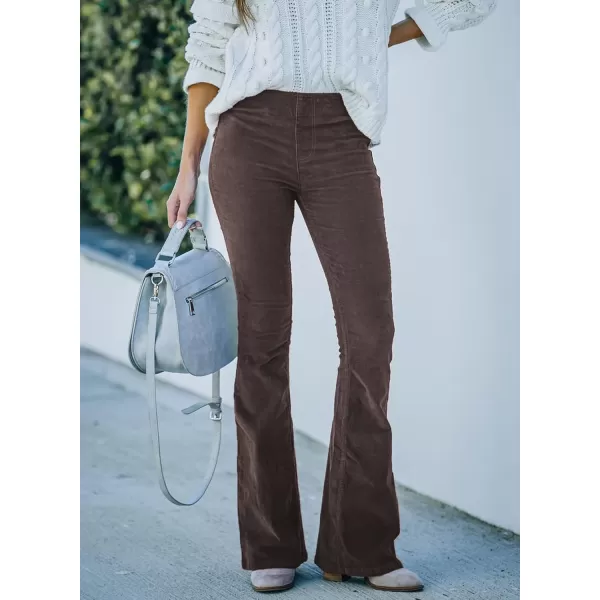 Sidefeel Women's Corduroy Flare Pants Elastic Waist Bell Bottom Trousers 2024 Women Fashions