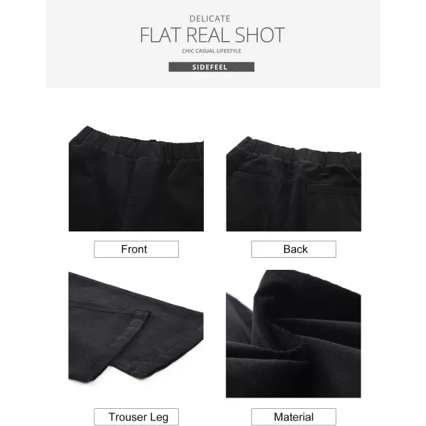 Sidefeel Women's Corduroy Flare Pants Elastic Waist Bell Bottom Trousers 2024 Women Fashions