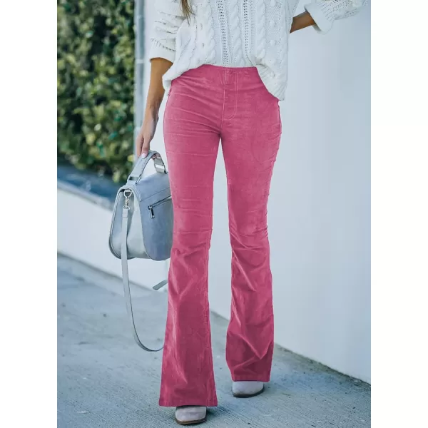 Sidefeel Women's Corduroy Flare Pants Elastic Waist Bell Bottom Trousers 2024 Women Fashions