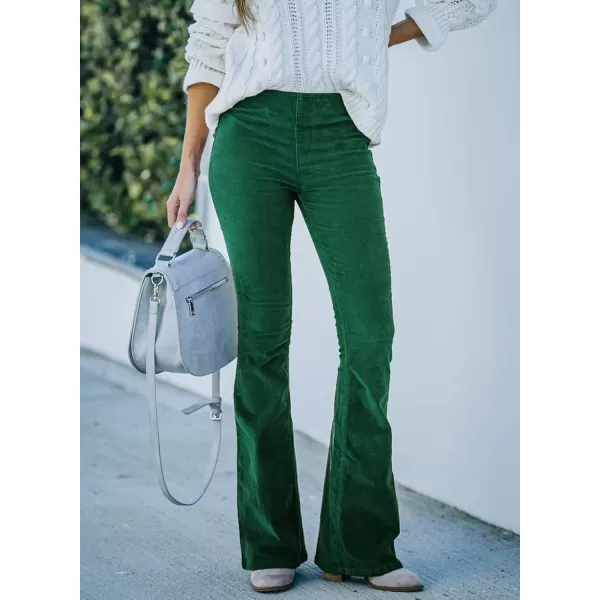 Sidefeel Women's Corduroy Flare Pants Elastic Waist Bell Bottom Trousers 2024 Women Fashions