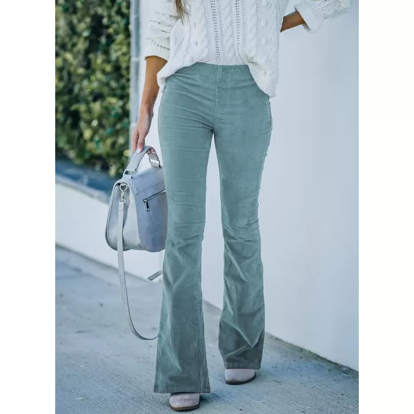 Sidefeel Women's Corduroy Flare Pants Elastic Waist Bell Bottom Trousers 2024 Women Fashions