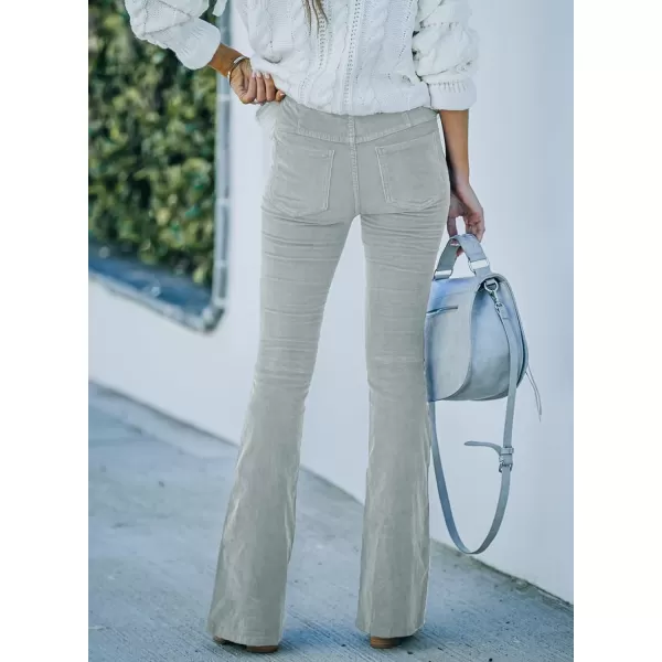 Sidefeel Women's Corduroy Flare Pants Elastic Waist Bell Bottom Trousers 2024 Women Fashions
