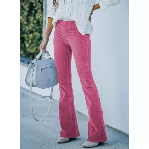 Sidefeel Women's Corduroy Flare Pants Elastic Waist Bell Bottom Trousers 2024 Women Fashions