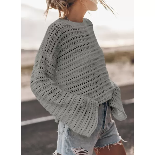 Sidefeel Womens Summer Outfit 2024 Lightweight Sweater Crochet Hollow Out Knit Spring Clothes