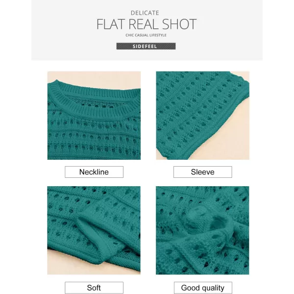 Sidefeel Womens Summer Outfit 2024 Lightweight Sweater Crochet Hollow Out Knit Spring Clothes