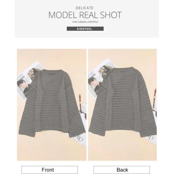 Sidefeel Womens Summer Outfit 2024 Lightweight Sweater Crochet Hollow Out Knit Spring Clothes