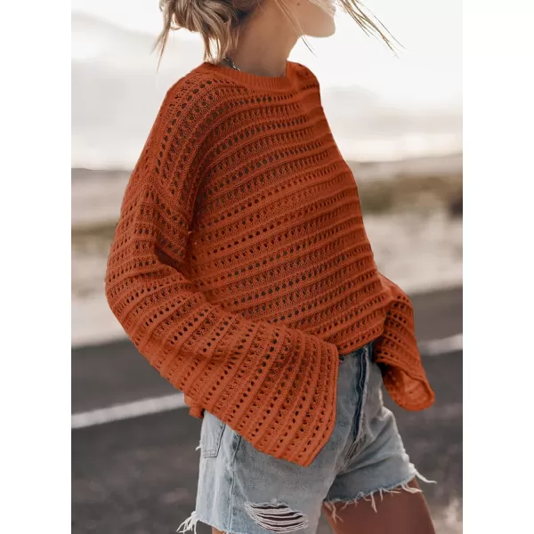 Sidefeel Womens Summer Outfit 2024 Lightweight Sweater Crochet Hollow Out Knit Spring Clothes