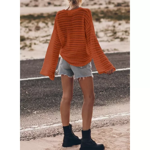 Sidefeel Womens Summer Outfit 2024 Lightweight Sweater Crochet Hollow Out Knit Spring Clothes