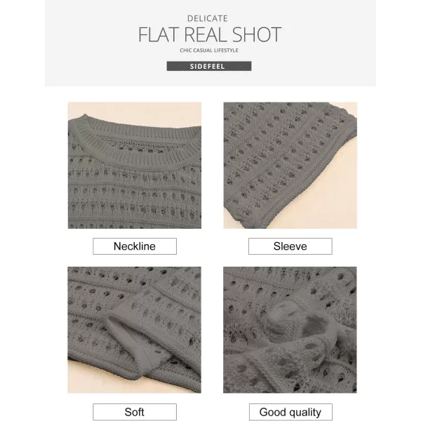 Sidefeel Womens Summer Outfit 2024 Lightweight Sweater Crochet Hollow Out Knit Spring Clothes