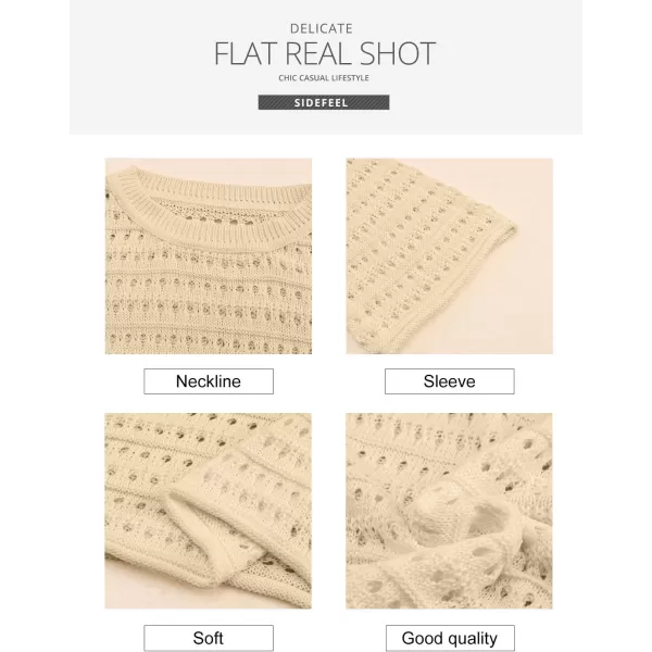 Sidefeel Womens Summer Outfit 2024 Lightweight Sweater Crochet Hollow Out Knit Spring Clothes