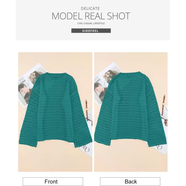Sidefeel Womens Summer Outfit 2024 Lightweight Sweater Crochet Hollow Out Knit Spring Clothes