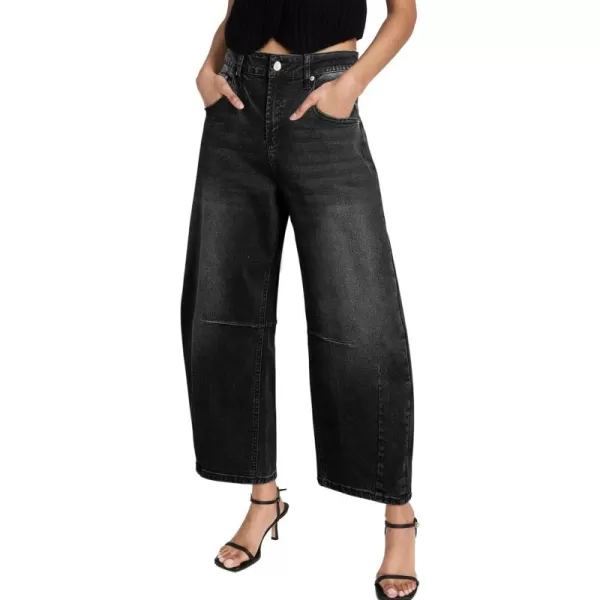 Sidefeel Women's Barrel Jeans Wide Leg Vintage Mid Rise Y2k Baggy Boyfriend Ankle Denim Pants