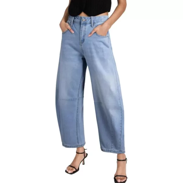 Sidefeel Women's Barrel Jeans Wide Leg Vintage Mid Rise Y2k Baggy Boyfriend Ankle Denim Pants