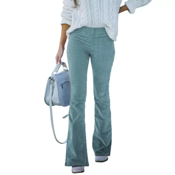 Sidefeel Women's Corduroy Flare Pants Elastic Waist Bell Bottom Trousers 2024 Women Fashions