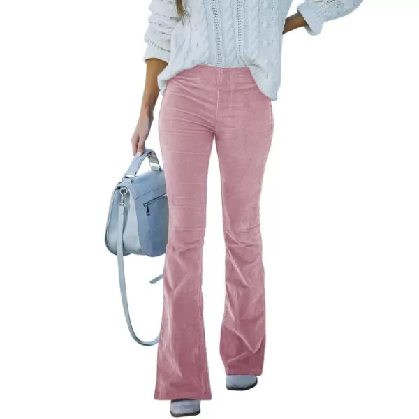Sidefeel Women's Corduroy Flare Pants Elastic Waist Bell Bottom Trousers 2024 Women Fashions