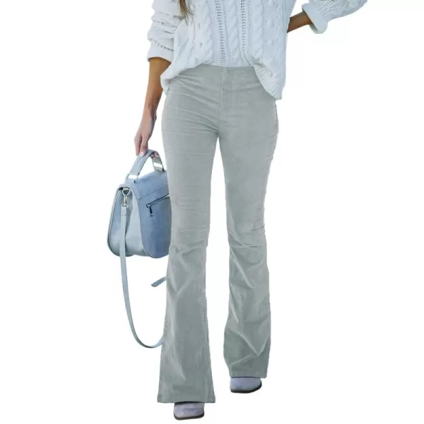 Sidefeel Women's Corduroy Flare Pants Elastic Waist Bell Bottom Trousers 2024 Women Fashions