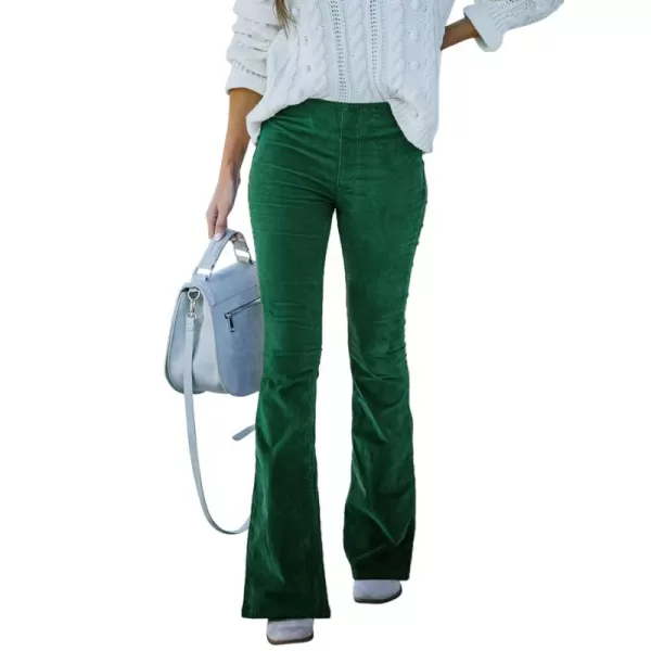 Sidefeel Women's Corduroy Flare Pants Elastic Waist Bell Bottom Trousers 2024 Women Fashions
