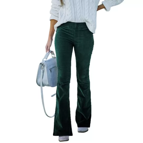Sidefeel Women's Corduroy Flare Pants Elastic Waist Bell Bottom Trousers 2024 Women Fashions