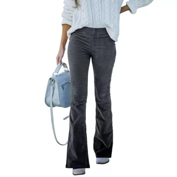 Sidefeel Women's Corduroy Flare Pants Elastic Waist Bell Bottom Trousers 2024 Women Fashions