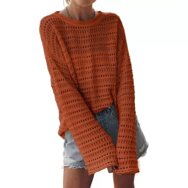 Sidefeel Womens Summer Outfit 2024 Lightweight Sweater Crochet Hollow Out Knit Spring Clothes