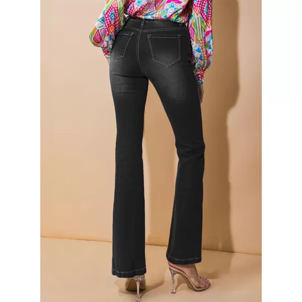 Sidefeel Womens Bootcut Jeans Stretchy High Waisted Bottoms Straight Leg Bell Bottom Jeans