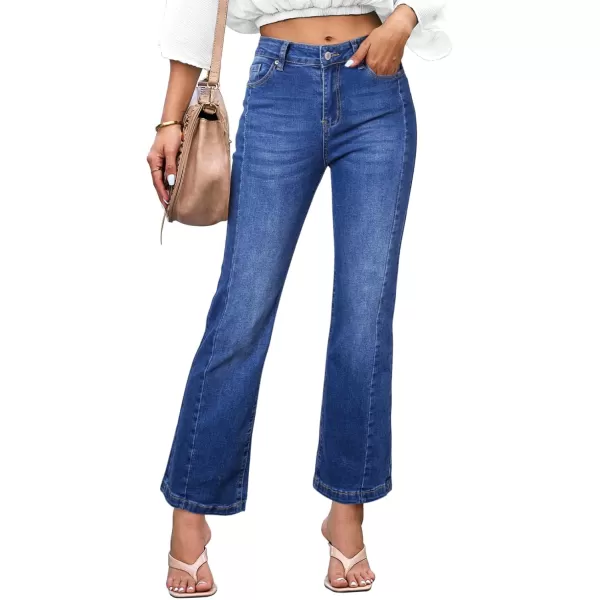 Sidefeel Womens Bootcut Jeans Stretchy High Waisted Bottoms Straight Leg Bell Bottom Jeans