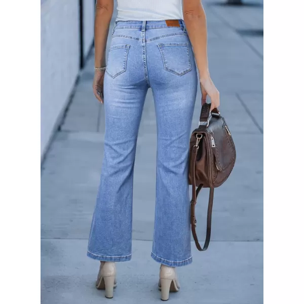 Sidefeel Womens Bootcut Jeans Stretchy High Waisted Bottoms Straight Leg Bell Bottom Jeans