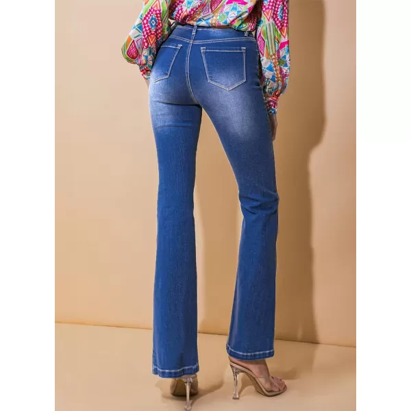 Sidefeel Womens Bootcut Jeans Stretchy High Waisted Bottoms Straight Leg Bell Bottom Jeans